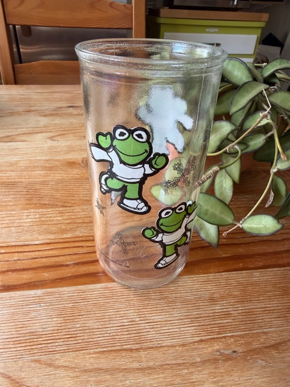 Vintage Skating Kermit Front Glass Cup